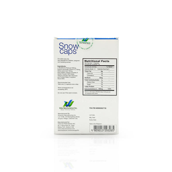snow caps glutathione SNOW CAPS 30S W/ FREE SNOW SKIN SERUM PR