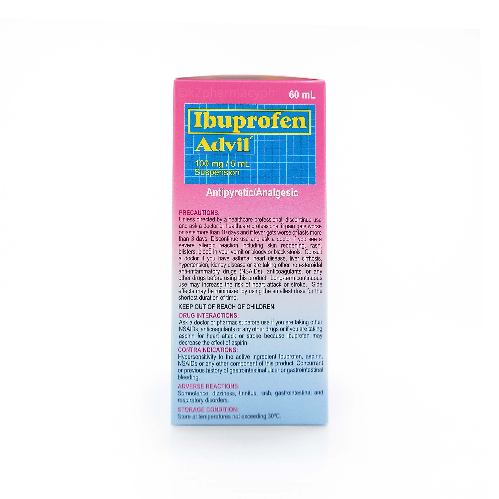 Advil® 100mg/5mL Suspension 60mL