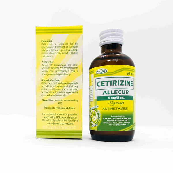 Allecur Cetirizine Syrup 5mg 60ml Apple