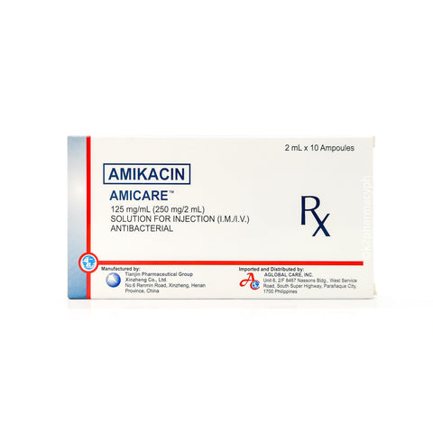 Amicare Amikacin Sulfate 125mg / mL Solution for Injection 250mg / 2mL