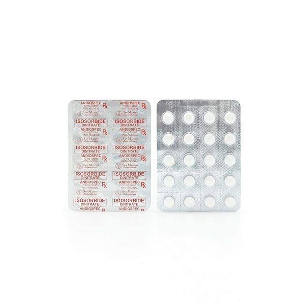 Andiospec Isosorbide dinitrate 10mg Tablets