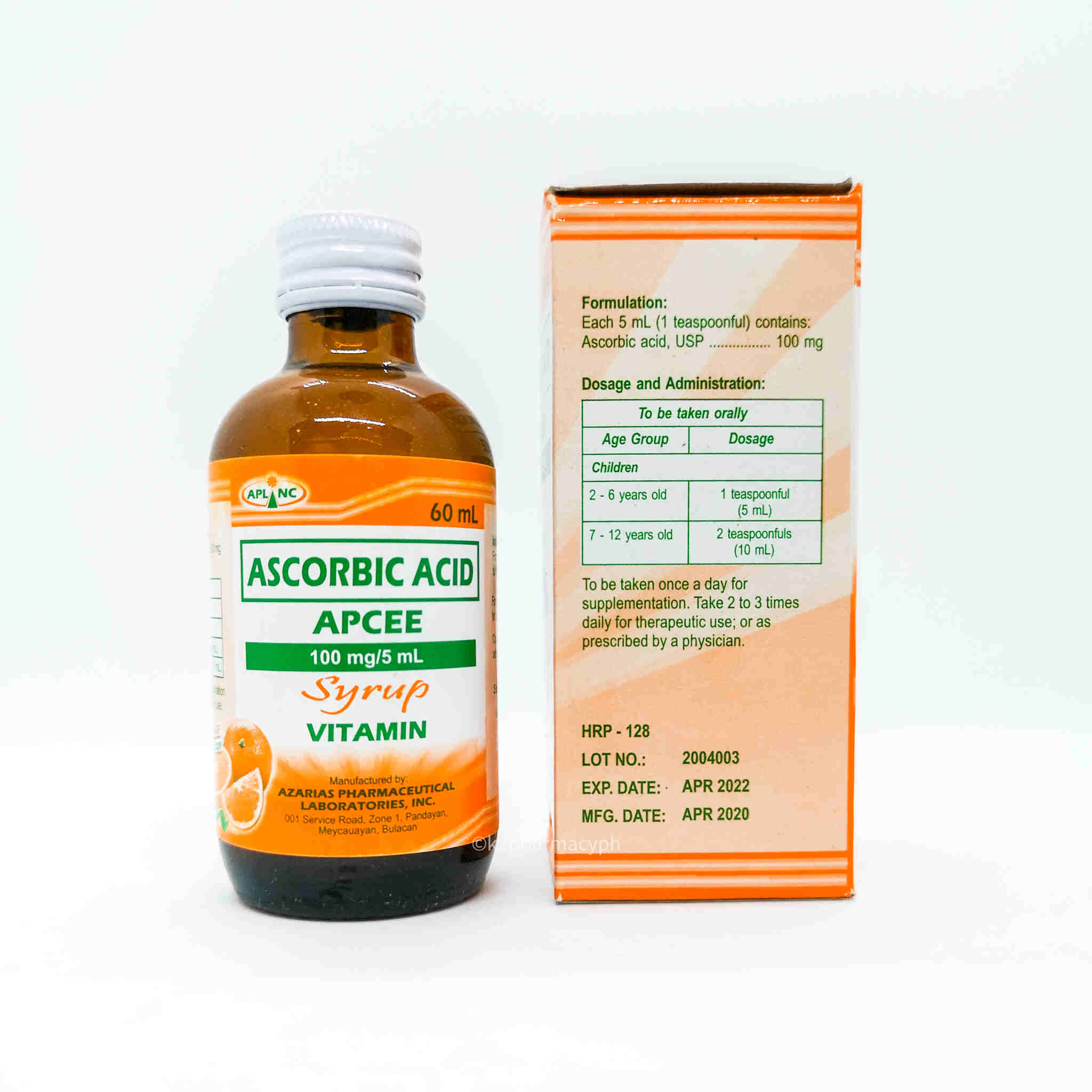 Apcee Syrup Apcee Kid's Ascorbic Acid 100mg/5mL Orange Syrup 60mL