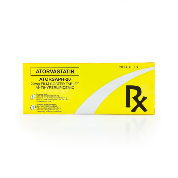 Atorsaph-20 Atorvastatin 20mg Film-Coated Tablet