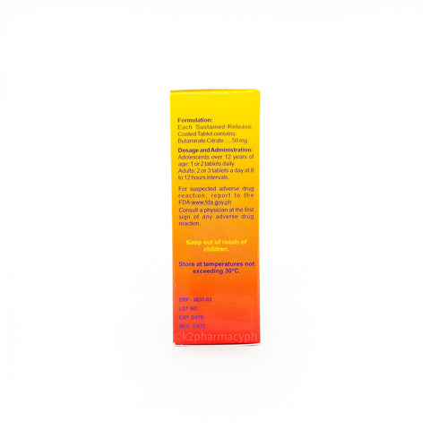 Butamir Butamirate Citrate 50mg Sustained-Release Tablet