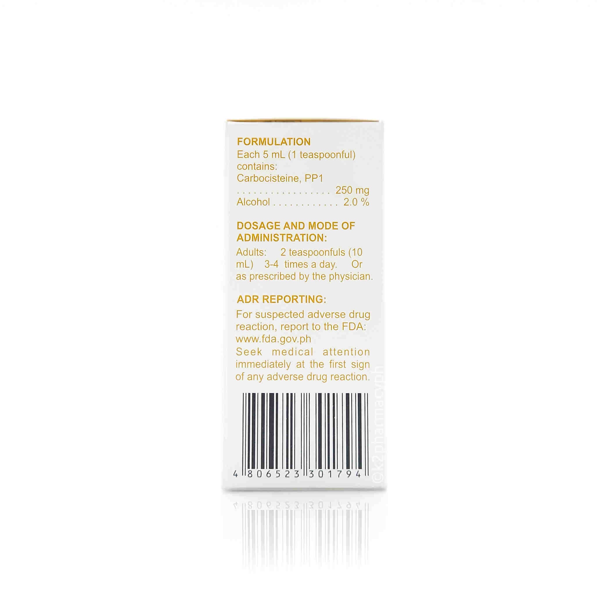 Ceasol Ceascol Carbocisteine 250mg/5mL Syrup 60mL