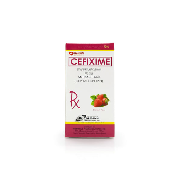 Cefixime 20mg/mL Granules for Suspension Oral Drops Strawberry Flavor 10mL