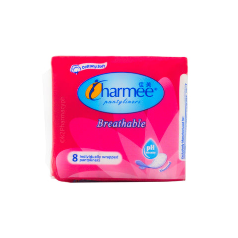 Charmee® Breathable Unscented Pantyliners 8s