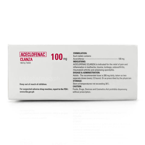 Clanza Aceclofenac
100mg Tablets