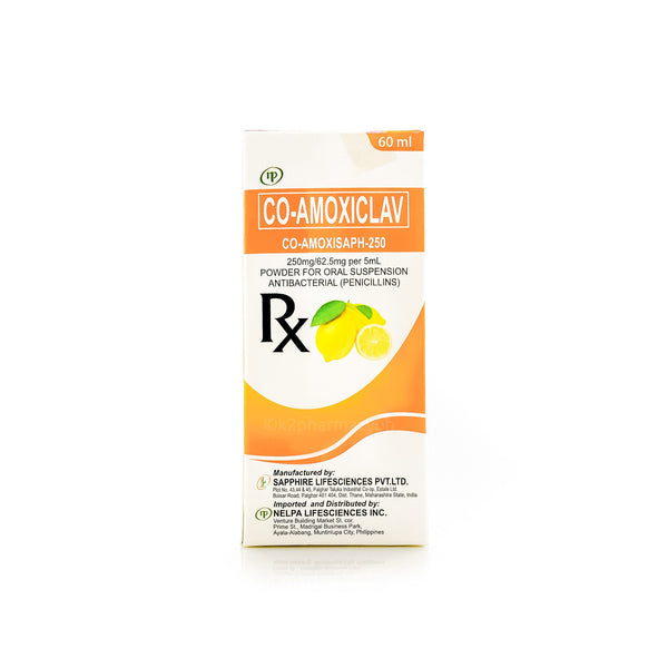 Co-Amoxisaph-250 250mg/62.5mg Co Amoxiclav Suspension 60mL