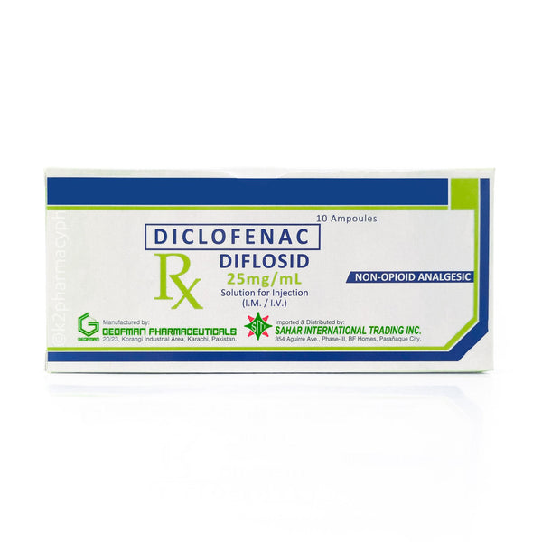 Diflosid Diclofenac 25mg/mL Solution for Injection (I.M./I.V.) 10 Ampoules