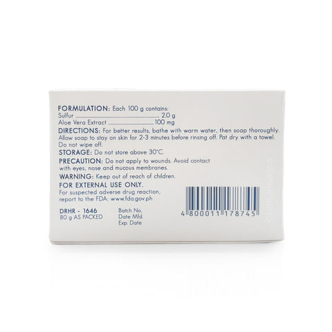 Dr. S. Wong's Sulfur Soap With Moisturizer Aloe Vera Soap 80g