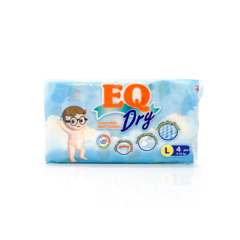 EQ® Dry Disposable Baby Diapers Large (L) 4s