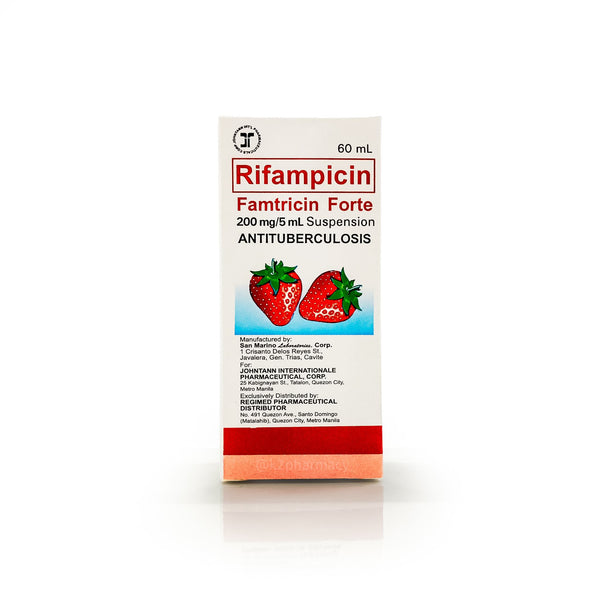 Famtricin Forte 200mg/5mL Rifampicin Strawberry Suspension 60mL