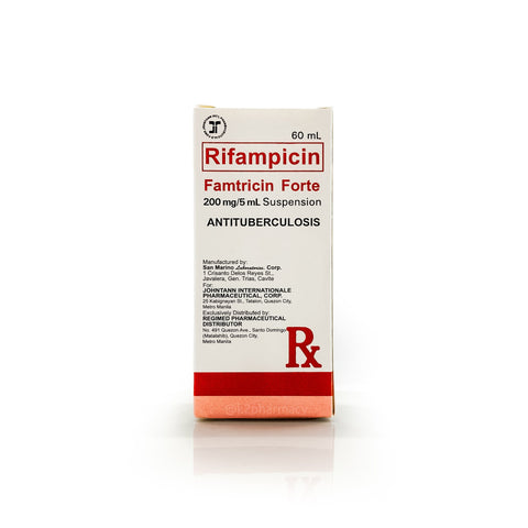 Famtricin Forte 200mg/5mL Rifampicin Strawberry Suspension 60mL