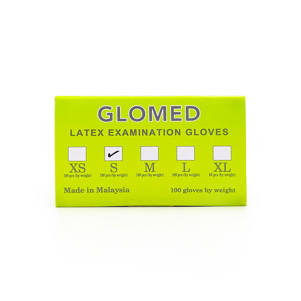 Glomed Latex Examination Gloves Small Powder-free