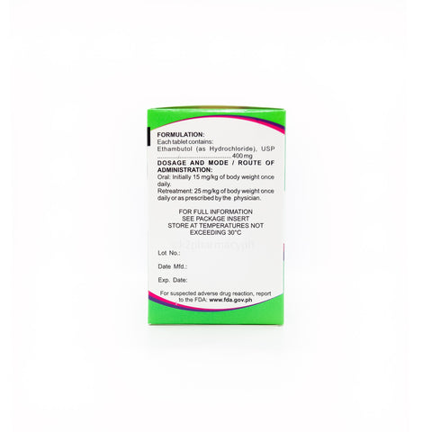 Hambutol Ethambutol Hydrochloride 400mg Tablet