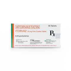 Itorvaz Atorvastatin 20mg Film-Coated Tablets