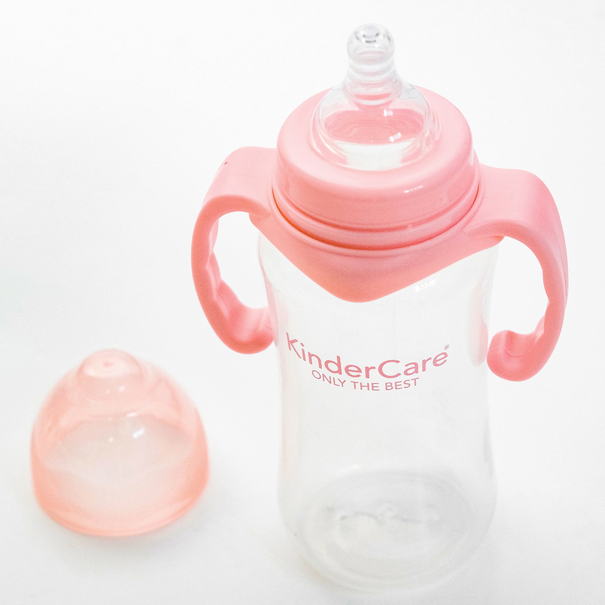 KinderCare® 13oz Bottle 6 Months and Up Wide-neck w/ Handle BPA-Free Pink