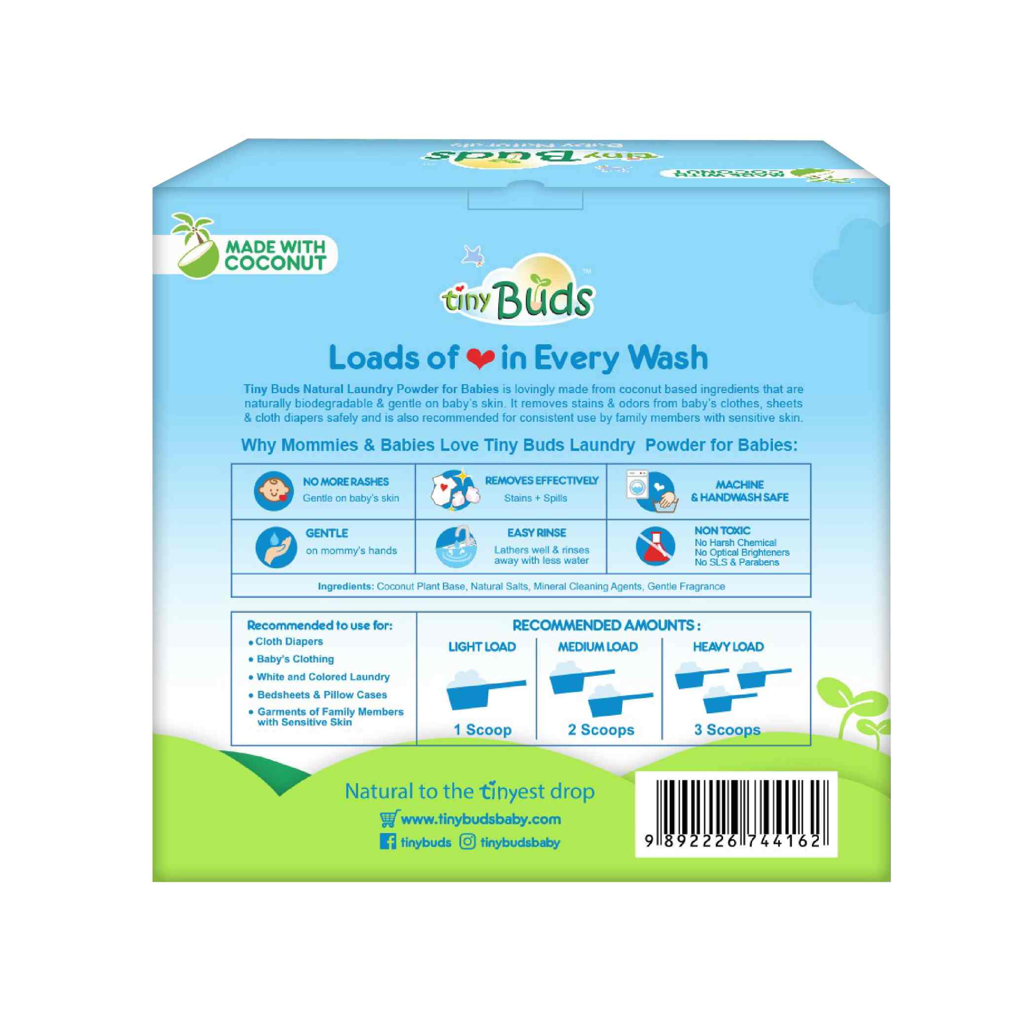 Small Laundry Powder Tiny Buds™ Natural Laundry Powder For Babies 1000g