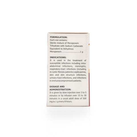 Merhog Cream Merostar Meropenem 1g Powder for Injection (I.V.) Vial