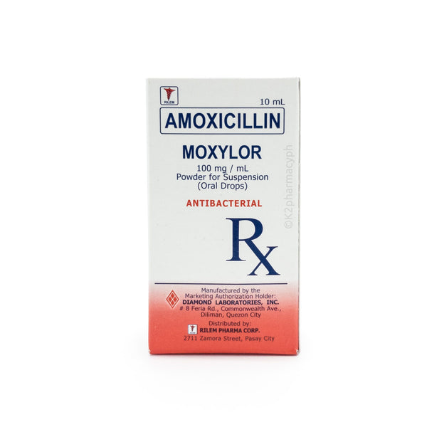 Moxylor Amoxicillin 100mg/mL Suspension (Oral Drops) 10mL