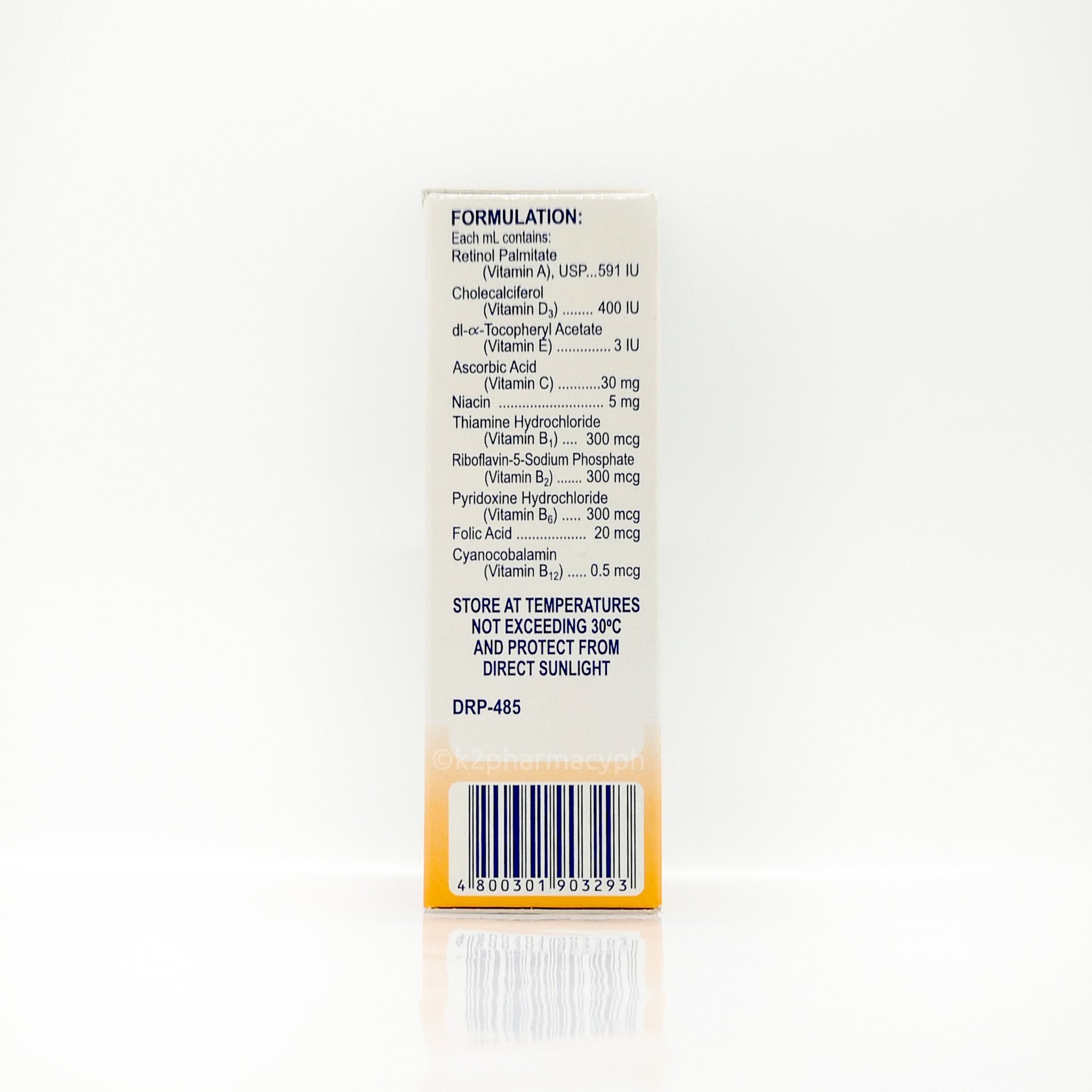 Multilem Multivitamins Pediatric Drops Syrup Orange Flavor 15 mL