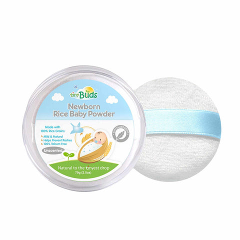 Tiny Buds™ Newborn Rice Baby Powder with Puff 70g