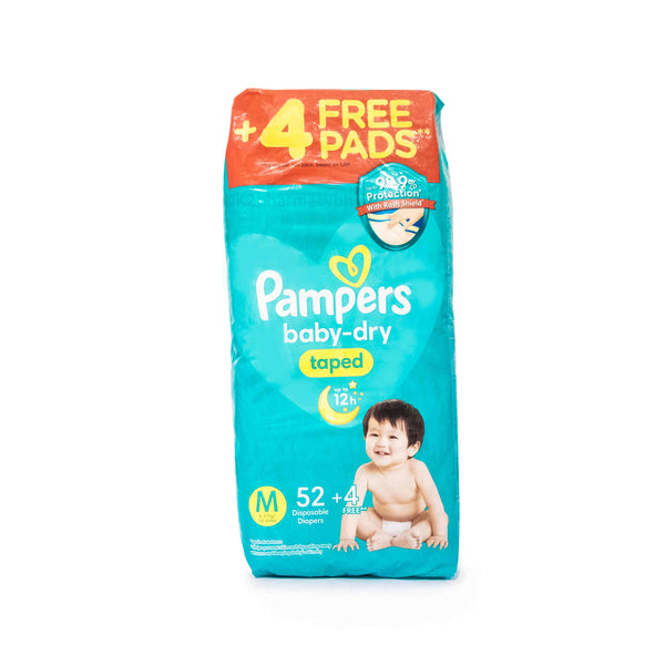 Pampers® Baby Dry Taped  Medium 52s + 4