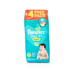 Pampers® Baby Dry Taped  Medium 52s + 4