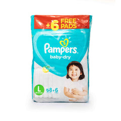 Pampers® Baby Dry Large 68s + 6