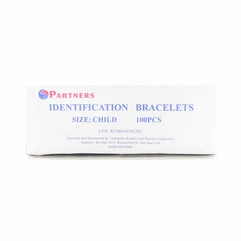 Partners Identification Bracelet Child Blue