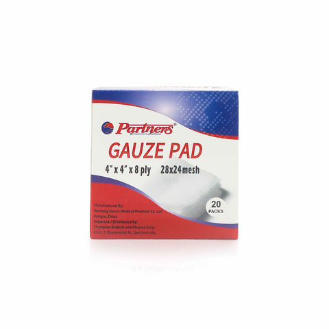 Partners® Gauze Pad 4"x4"x8ply 28x24 mesh