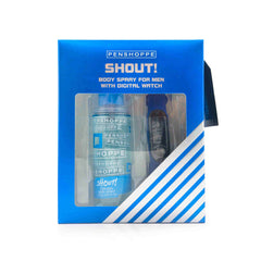 Penshoppe Shout Body Spray For Men with Digital Watch  70mL