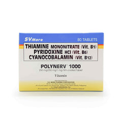 Polynerv™ 1000 Thiamine Mononitrate (Vit. B1) Pyridoxine HCI (Vit. B6) Cyanocobalamin (Vit. B12) 250mg / 250mg / 1mg Tablet