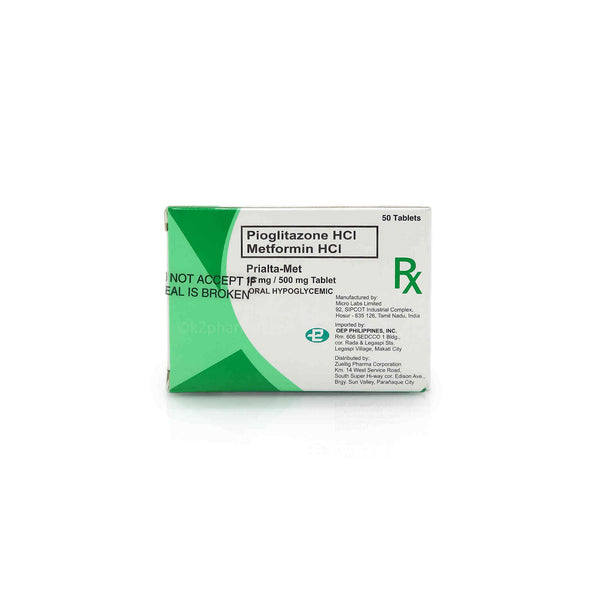 Prialta-Met 15mg / 500mg Tablet