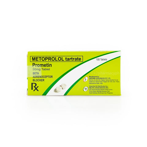 Prometin Metoprolol Tartrate 50mg Tablet