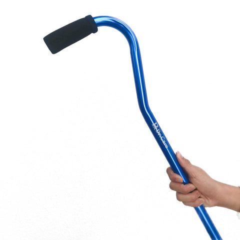 Px Dr. Care Stainless Single Cane with Offset Foam Handle in Blue