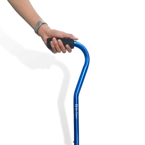 Px Dr. Care Stainless Single Cane with Offset Foam Handle in Blue