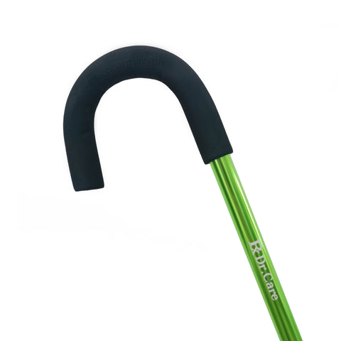 Px Dr. Care Stainless Single "C" Cane with Foam Handle in Lime Green