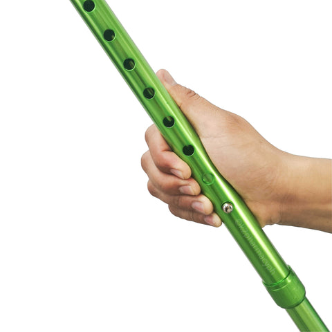 Px Dr. Care Stainless Single "C" Cane with Foam Handle in Lime Green