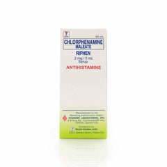 Riphen Chlorophenamin Maleate 2mg/5ml Peppermint Syrup 60ml