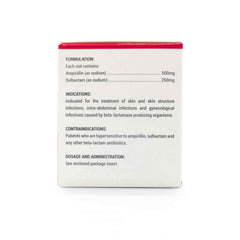 Sacriva -750 Ampicillin Sodium Sulbactam Sodium
500mg/250mg Powder for Injection (IM/IV) 10 Vials