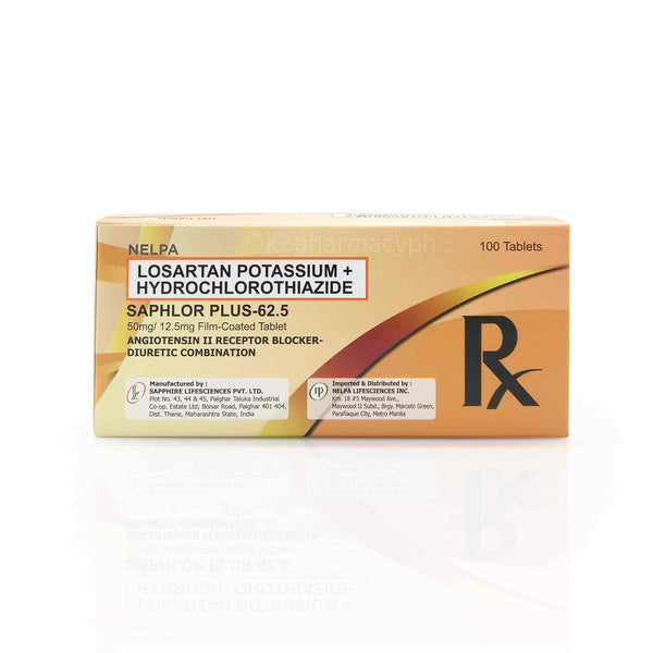 Saphlor Plus-62.5 Losartan Potassium + Hydrochlorothiazide 50mg / 12.5mg