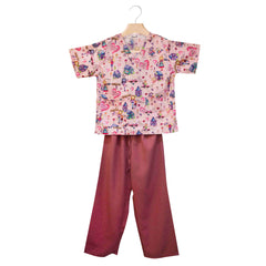 Scrub Suit Printed Floral Pink (Top) Terno - Main Image