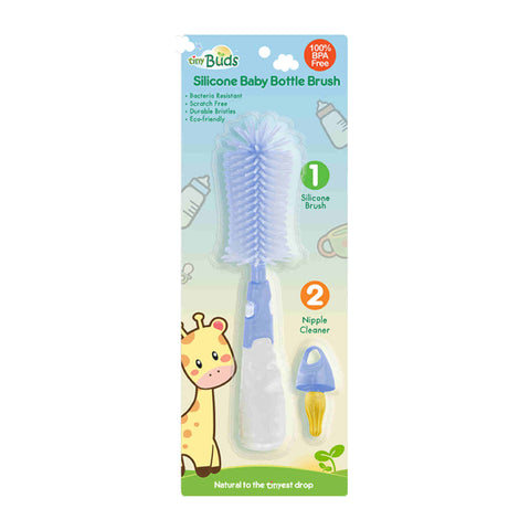 Tiny Buds™ Silicone Baby Bottle Brush Set Blue