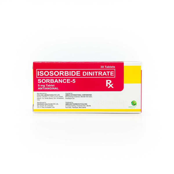 Sorbance-5 Isosorbide Dinitrate 5mg Tablet