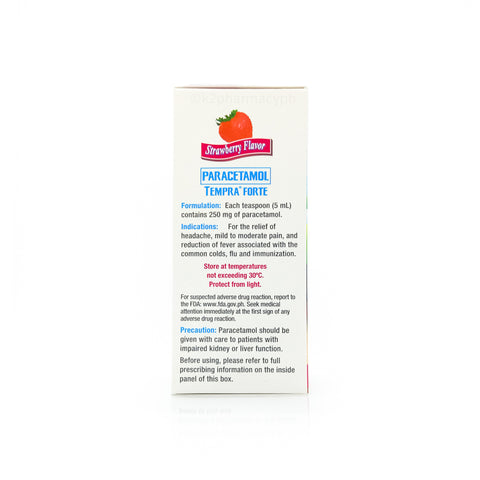 Tempra® Forte Paracetamol 250mg/5mL Strawberry Syrup 120mL