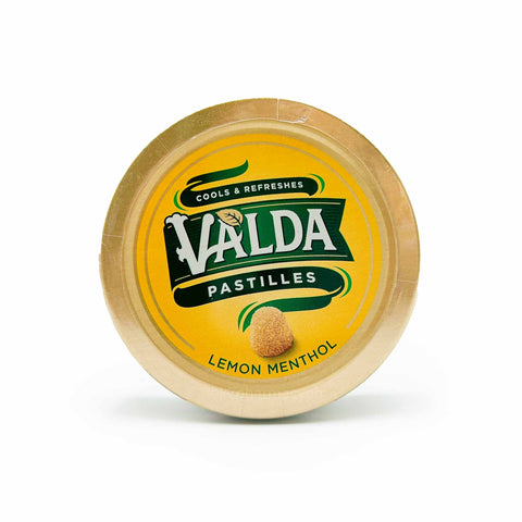 Valda Pastilles Lemon Menthol Lozenges 50g Tin Can