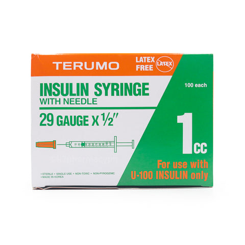 Terumo Insulin Syringe with Needle 1/2cc 29Gauge x 1/2"
