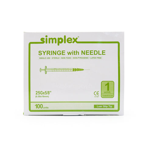 Simplex® Syringe with Needle 1cc/mL 25G x 5/8"